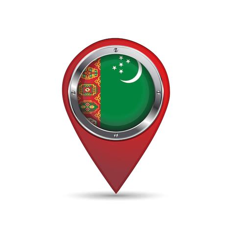 Premium Vector 3d Pin Icon With Turkmenistan Flag Inside Vector Image