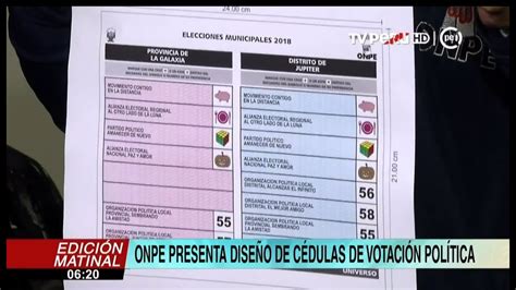 Onpe Presenta Diseño De Cédulas De Votación Para Elecciones Municipales