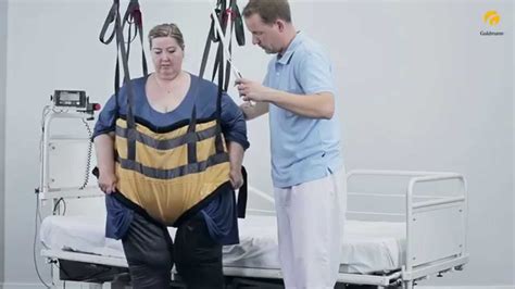 Guldmann Sling Instruction: Gait Trainer Bariatric Sling on/off - YouTube