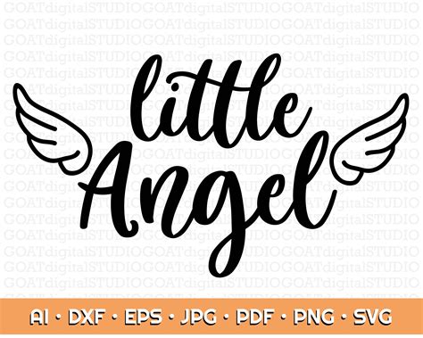 Little Angel SVG, Hand Lettered Quotes Svg, Little Angel Wings Svg ...