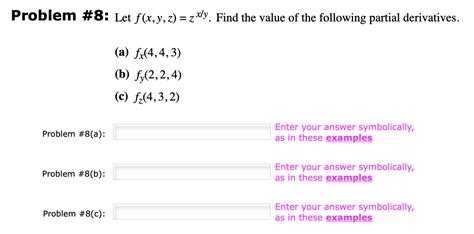 Solved Problem 8 Let Fx Y Z Z Y Find The Value Of