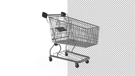 Premium Psd Shopping Cart Angle View Without Shadow 3d Render