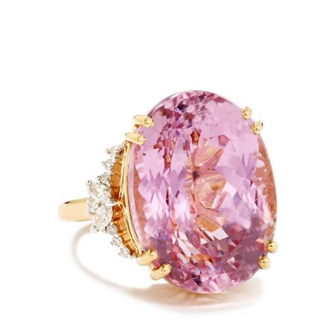 Minas Gerais Kunzite Diamond 18k Gold Tomas Rae Ring MTGW 23 69cts