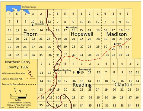 Northern Perry County Townships And Sections Map By Authors