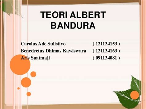 Teori Albert Bandura