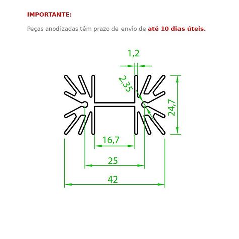 Dissipador De Calor De Aluminio HS 4225 Rei Dos Dissipadores