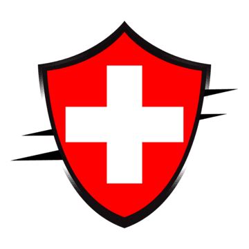 Switzerland Flag In Black Shield Switzerland World Cup Flag Png