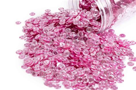 Pink Metallic Round Plastic Sequins Wholesale