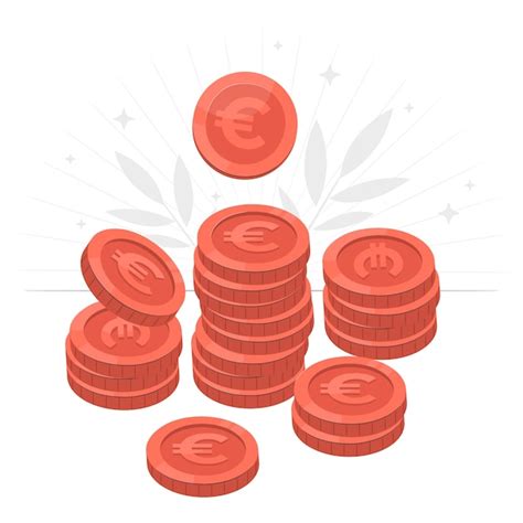 Ilustración del concepto de las monedas en euros Vector Gratis