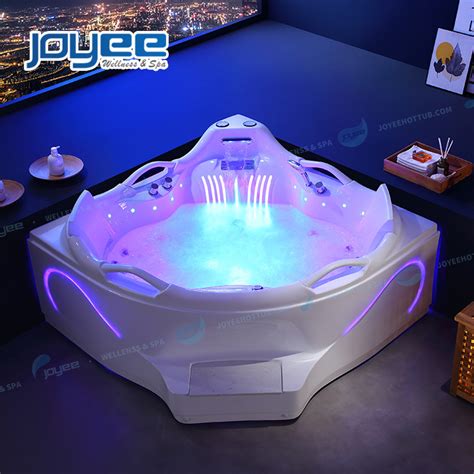 Joyee Indoor Spa Supplier Two Person Luxurious Corner Whirlpool Massage