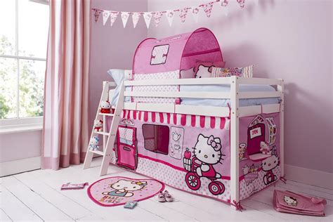 Noa And Nani Midsleeper Cabin Bed With Hello Kitty Tent