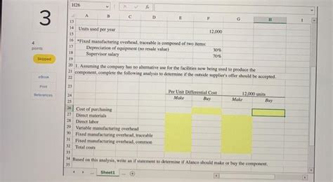 Solved File Home Prepare A Make Or Buy Analysis Excel Chegg