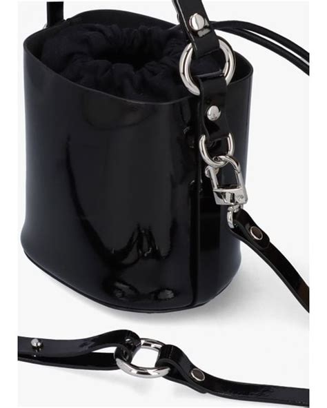 Vivienne Westwood Daisy Black Patent Leather Drawstring Bucket Bag