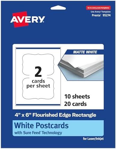 Amazon Avery Printable Flourished Edge Cards With Sure Feed