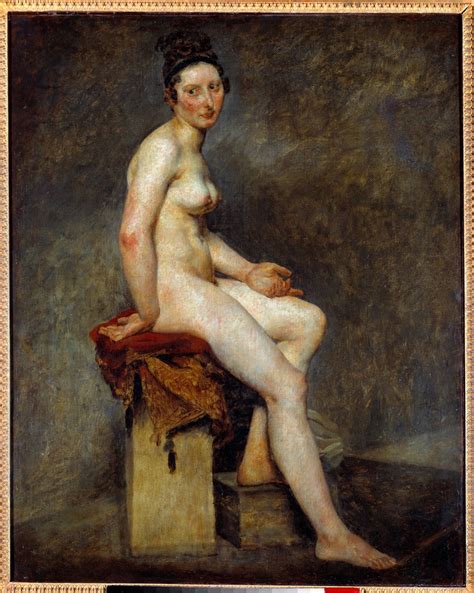 Nackte Sitzende genannt Miss Rose Gemälde von Eugène Delacroix