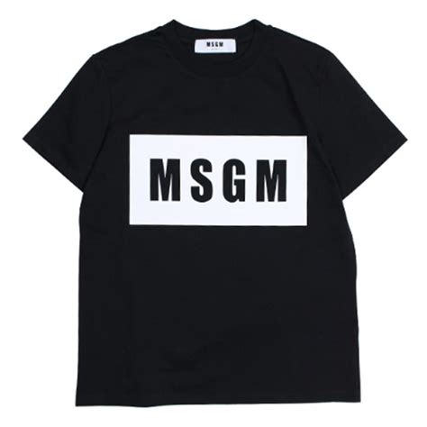 Msgm エムエスジーエム Tシャツ レディース 半袖 Box Logo Tee ブラック ホワイト Mdm95 184299 Msgm 180119 01goods Lab Plus