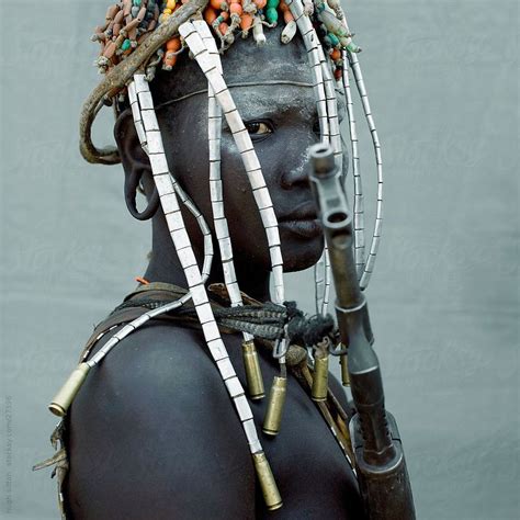 Mursi Tribal Woman Adorned Ethiopia By Stocksy Contributor Hugh