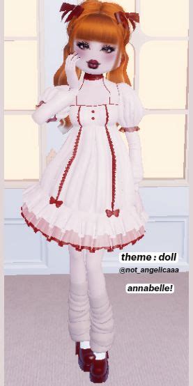 Theme Annabelle In 2024 Dress To Impress Doll Dress Aesthetic Roblox Royale High Outfits