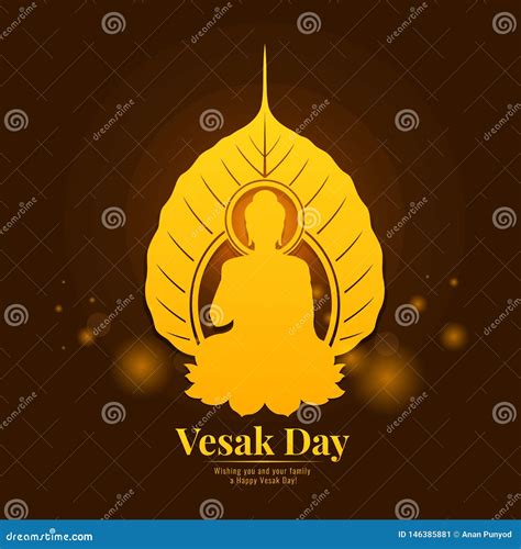 Bandera Del D A De Vesak Con El Oro Buda En Dise O Del Vector De La