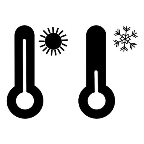 Iconos de temperatura fría y caliente Vector Premium