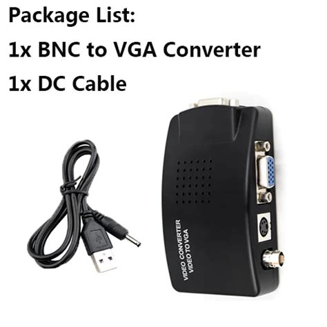 Bnc To Vga Video Converter For Pc Laptop Tv Rca Composite S Video Av To