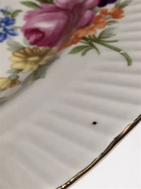 JLMENAU GRAF VON henneberg Porzellan 1777 11” Plate Gold & Floral Made ...