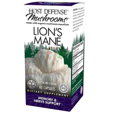 Host Defense LION'S MANE (500 мг × 60 капсул) - Купить ежовик ...