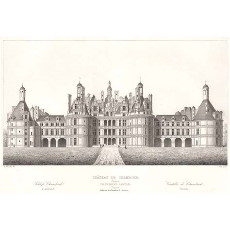 France, Chateau de Chambord, front view elevation - BRITTON-IMAGES