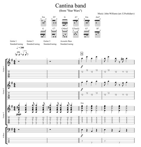 Cantina Band Star Wars Iv A New Hope For Guitar Guitar Sheet