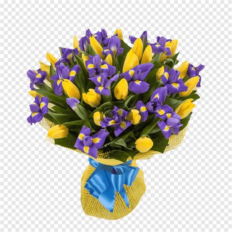 Yellow And Blue Tulip Bouquet