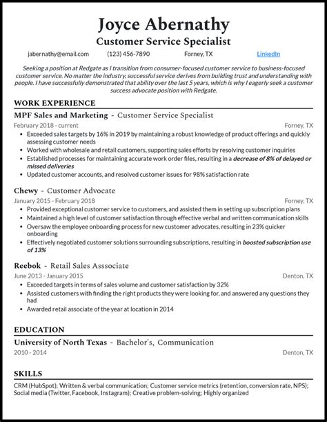 Real Customer Service Specialist Resume Examples That Work