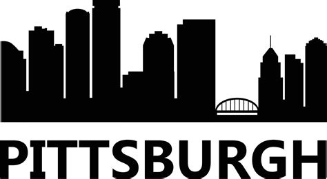 Pittsburgh Skyline On White Background Pittsburgh City Pennsylvania