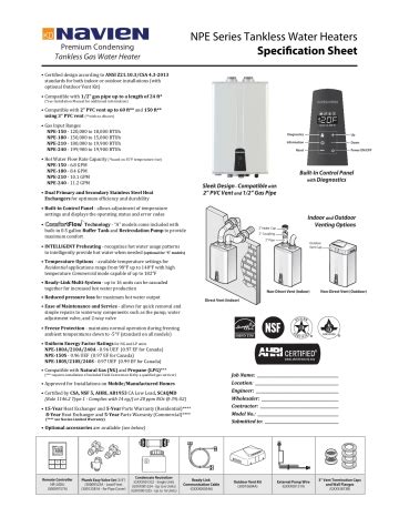 NPE Specs Sheet Manualzz