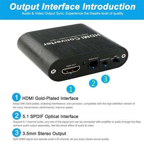 Hdmi 20 Audio Extractor Converter Adapter Support 4k 60hz Hdr 4k Hdmi To Optical Toslink Spdif