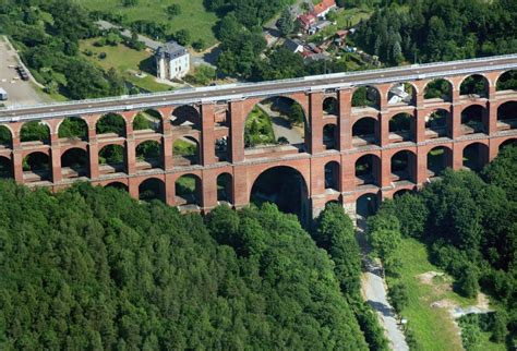 Reichenbach Aus Der Vogelperspektive G Ltzschtalbr Cke Bei Reichenbach