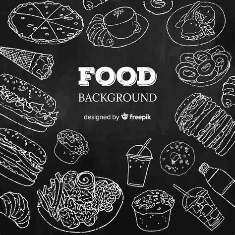 Free Vector | Blackboard food background