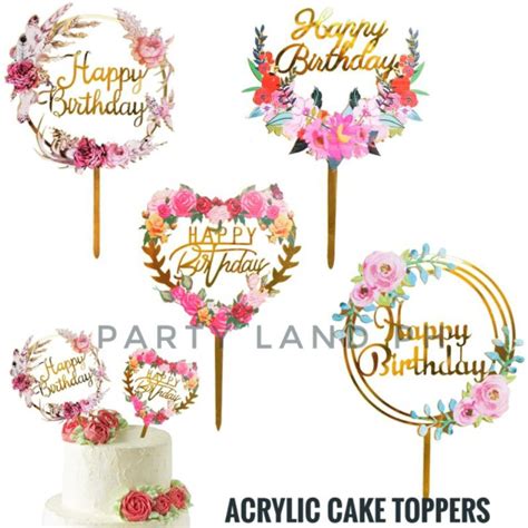 Happy Birthday Cake Topper Acrylic Birthday Party Decoration Shopee