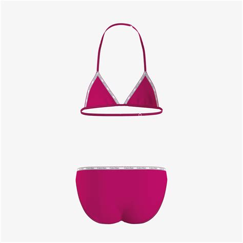 Calvin Klein Triangle Çocuk Pembe Bikini Takımı ÇOCUK Mayo Mayoşort