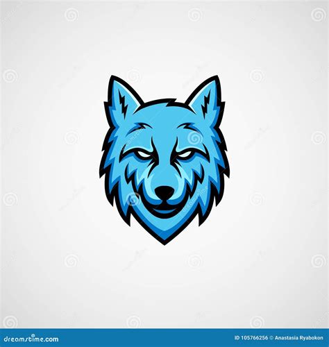 Blue Wolf Mascot Logo Vector Stock Vector Illustration Of Esport