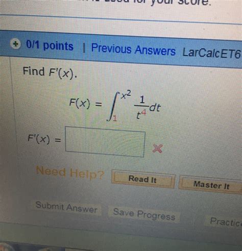 Solved Points I Previous Answers Larcalcet Find F X Chegg