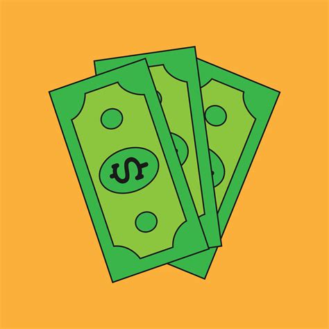 3 dollar bill in flat cartoon style. Vector illustration 6622985 Vector ...