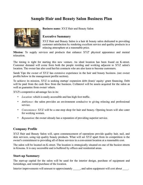 Spa Business Plan Template Spa Business Plan Template Spa Business