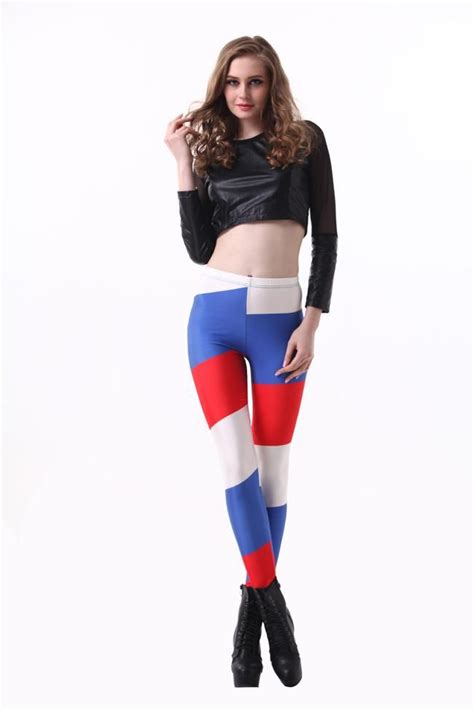 The Russian Flag Digital Printing Sexy Tight Pants Nine Points Leggings Flag From Elong687 7