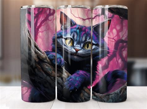 Cheshire Cat Tumbler Wrap 20 Oz Skinny Tumbler Sublimation Design