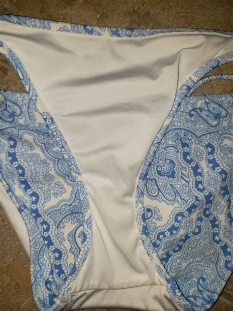 Victorias Secret Blue Paisley Bikini Set Large Top Sm Gem