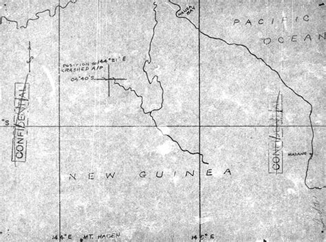 Pacific Wrecks Map Depicting The Last Known Position Of B 25D The