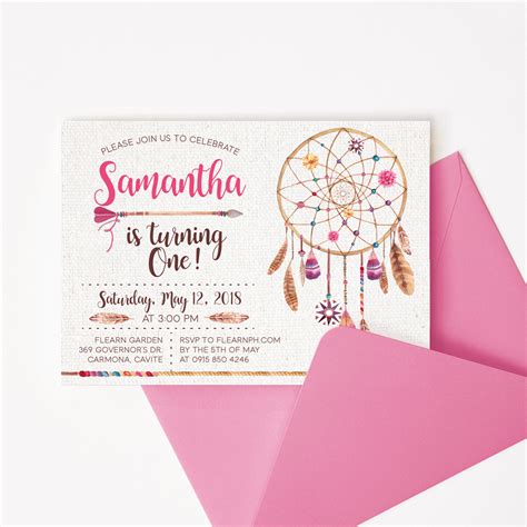 Pink Bohemian Invitation - Dgtally