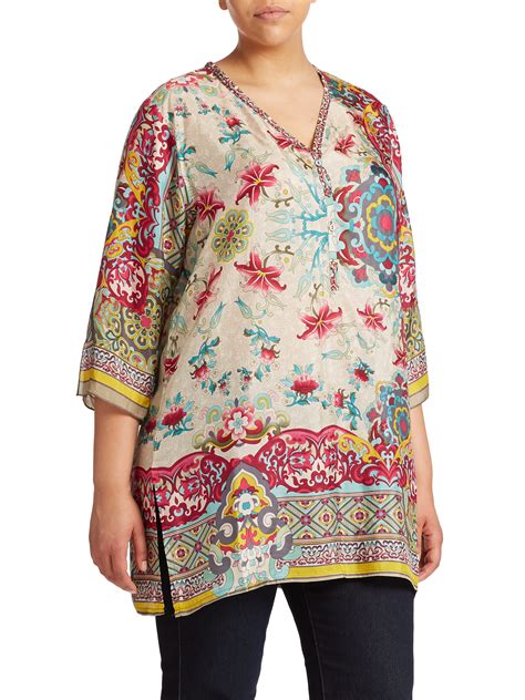 Lyst Johnny Was Printed Silk Tunic