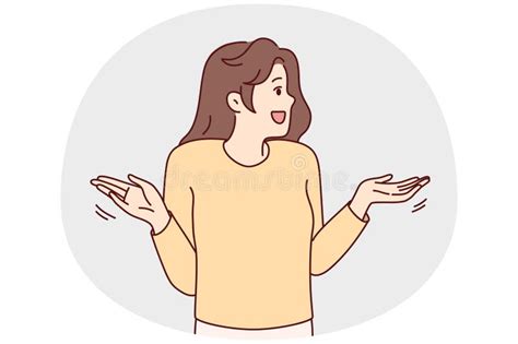 Frustrated Woman Make Hand Gesture Wondering Stock Illustration