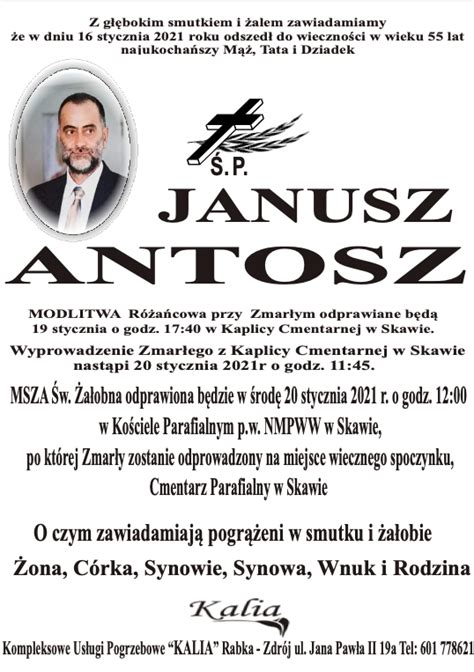 Janusz Antosz Nekrologi Podhale Pl